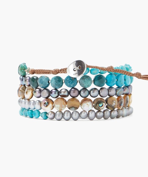CHAN LUU(チャンルー)の「ストーンパールミックス 5連ラップブレスレット BS-6040(ブレスレット・レディース・ブラック/ターコイズブルー・フリー)」の5枚目の写真