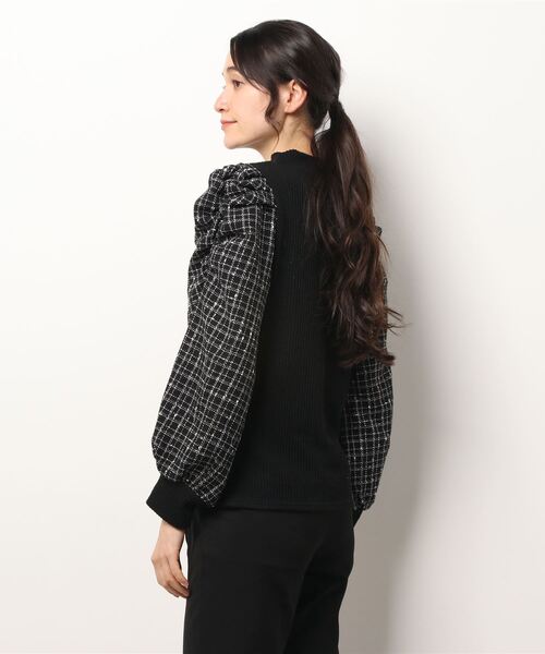 PICCIN(ピッチン)の「チェック切り替えリブニットプルオーバー(Tシャツ/カットソー・レディース・オフホワイト/ブラック・M/L)」の19枚目の写真