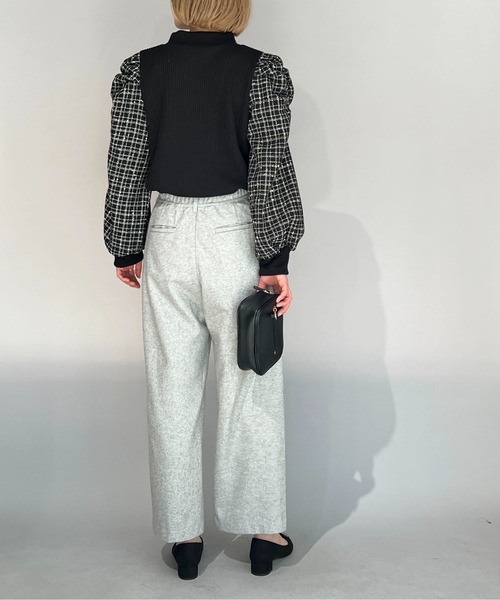 PICCIN(ピッチン)の「チェック切り替えリブニットプルオーバー(Tシャツ/カットソー・レディース・オフホワイト/ブラック・M/L)」の10枚目の写真