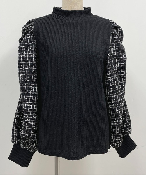 PICCIN(ピッチン)の「チェック切り替えリブニットプルオーバー(Tシャツ/カットソー・レディース・オフホワイト/ブラック・M/L)」の21枚目の写真