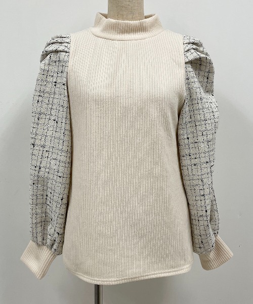 PICCIN(ピッチン)の「チェック切り替えリブニットプルオーバー(Tシャツ/カットソー・レディース・オフホワイト/ブラック・M/L)」の22枚目の写真