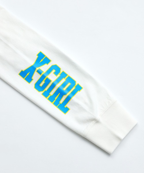 X-girl（エックスガール）の「GRRRRL POWER L/S TEE（Tシャツ/カットソー・レディース・オレンジ/ホワイト/ブラック・M/L/S/XL）」の11枚目の写真