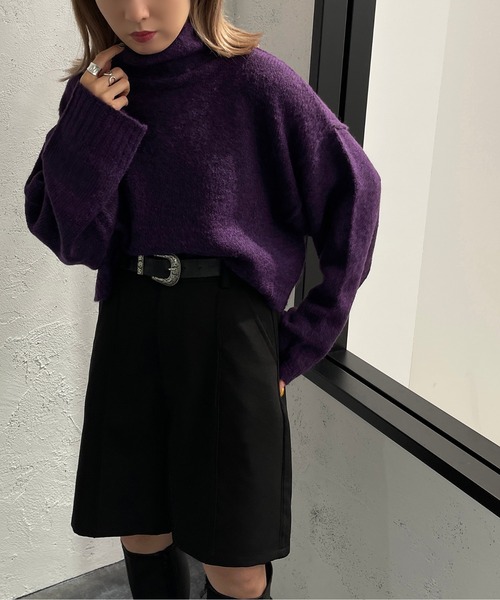 apres jour mignon(アプレジュールミニョン)の「ミックスタートルニット【ZOZOTOWN限定アイテム】(ニット/セーター・レディース・パープル/グリーン/ブラック系その他/ブルー系その他・X-LARGE/フリー)」の4枚目の写真