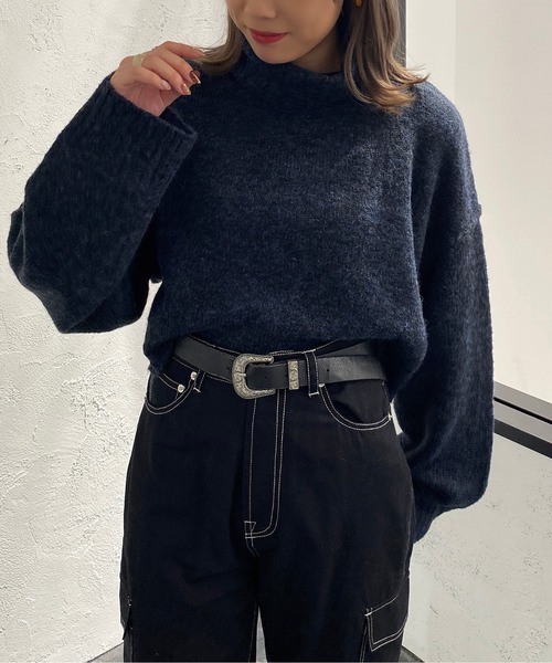 apres jour mignon(アプレジュールミニョン)の「ミックスタートルニット【ZOZOTOWN限定アイテム】(ニット/セーター・レディース・パープル/グリーン/ブラック系その他/ブルー系その他・X-LARGE/フリー)」の5枚目の写真