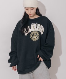 DEVICE | オーバーサイズ プルオーバー カレッジロゴ スウェット トレーナー(スウェット)