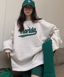 Geographical Sweat オーバーサイズ プルオーバー カレッジロゴ ビッグシルエット スウェット トレーナー