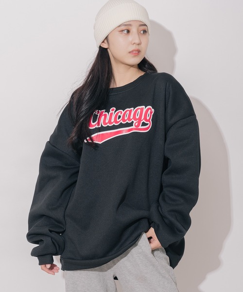 DEVICE(デバイス)の「Geographical Sweat オーバーサイズ プルオーバー カレッジロゴ ビッグシルエット スウェット トレーナー(スウェット・レディース・ブラック/ネイビー/グリーン/ブラック×ホワイト/グレー系その他/グレー系その他2/グレー系その他3/グリーン系1/グレー/トップグレー/ミックスグレー・FREE)」の12枚目の写真