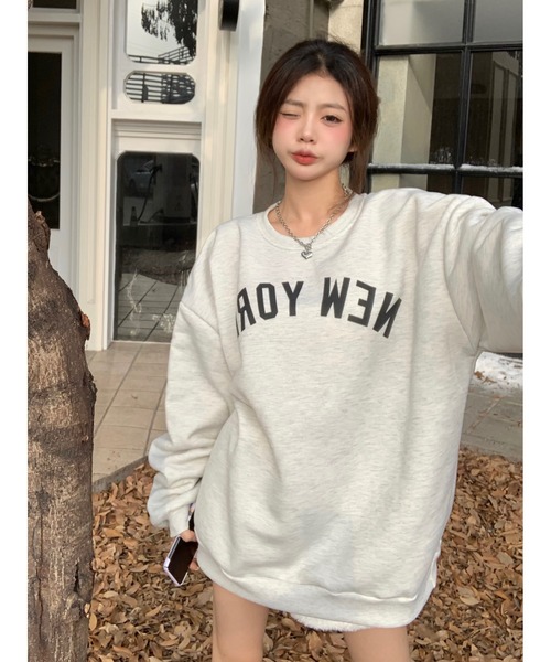 Deuxieme Classe♡ロゴスウェット　オーバーサイズ　ヴィンテージ加工 セール】ヴィンテージライクカレッジロゴトレーナー（スウェット