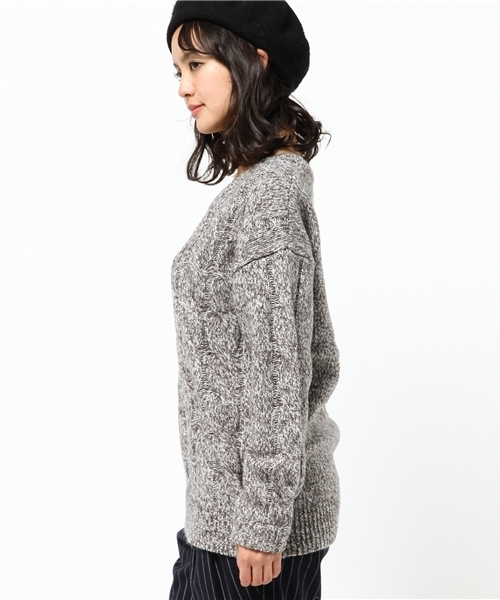 Heather（ヘザー）の「ACNYケーブルニットプルオーバー　558267（ニット/セーター・レディース・グレー系その他/サックスブルー/ライトイエロー・FREE）」の5枚目の写真