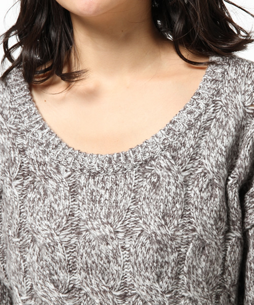 Heather（ヘザー）の「ACNYケーブルニットプルオーバー　558267（ニット/セーター・レディース・グレー系その他/サックスブルー/ライトイエロー・FREE）」の8枚目の写真