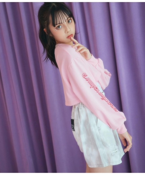 ANAP GｉRL（アナップガール）の「刺繍ショートトップス×タンクトップセット（Tシャツ/カットソー・キッズ・ホワイト/イエロー/ピンク・SMALL/MEDIUM）」の11枚目の写真