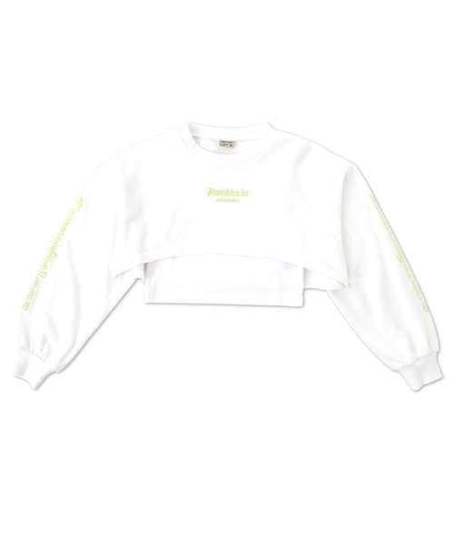 ANAP GｉRL（アナップガール）の「刺繍ショートトップス×タンクトップセット（Tシャツ/カットソー・キッズ・ホワイト/イエロー/ピンク・SMALL/MEDIUM）」の7枚目の写真