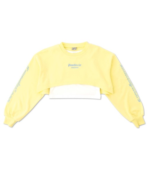 ANAP GｉRL（アナップガール）の「刺繍ショートトップス×タンクトップセット（Tシャツ/カットソー・キッズ・ホワイト/イエロー/ピンク・SMALL/MEDIUM）」の10枚目の写真