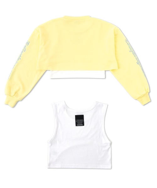 ANAP GｉRL（アナップガール）の「刺繍ショートトップス×タンクトップセット（Tシャツ/カットソー・キッズ・ホワイト/イエロー/ピンク・SMALL/MEDIUM）」の6枚目の写真