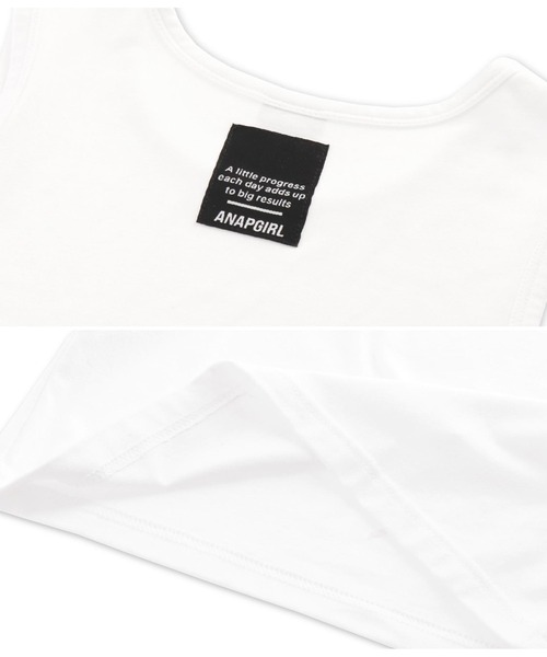 ANAP GｉRL（アナップガール）の「刺繍ショートトップス×タンクトップセット（Tシャツ/カットソー・キッズ・ホワイト/イエロー/ピンク・SMALL/MEDIUM）」の9枚目の写真