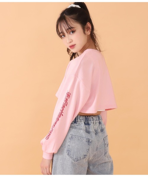 ANAP GｉRL（アナップガール）の「刺繍ショートトップス×タンクトップセット（Tシャツ/カットソー・キッズ・ホワイト/イエロー/ピンク・SMALL/MEDIUM）」の17枚目の写真