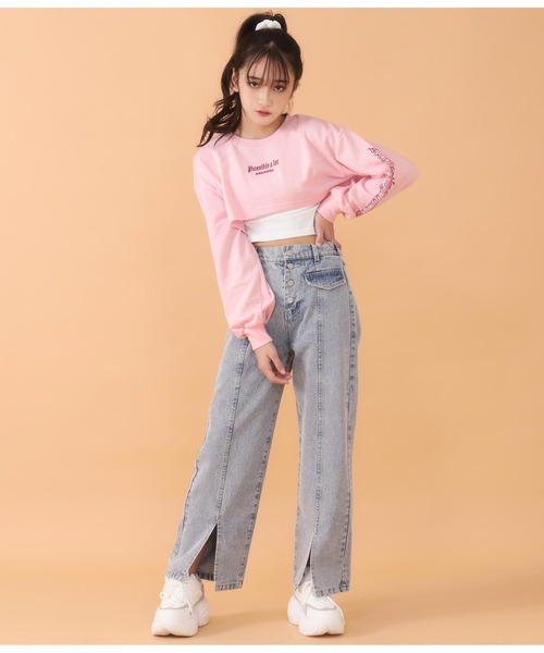 ANAP GｉRL（アナップガール）の「刺繍ショートトップス×タンクトップセット（Tシャツ/カットソー・キッズ・ホワイト/イエロー/ピンク・SMALL/MEDIUM）」の18枚目の写真