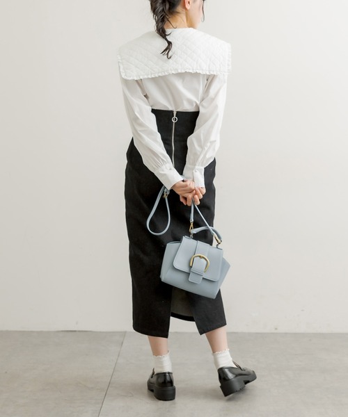 OLIVE des OLIVE(オリーブデオリーブ)の「ビッグバックルショルダー(ショルダーバッグ・レディース・オフホワイト/アイボリー/サックスブルー/ダークブラウン/キャメル・FREE)」の10枚目の写真