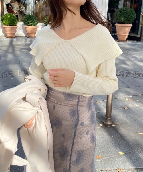 one after another NICE CLAUP（ワンアフターアナザーナイスクラップ）の「セーラーカラーニット（ニット/セーター・レディース・ブラック/アイボリー/ラベンダー/ホワイト系その他・FREE）」の22枚目の写真