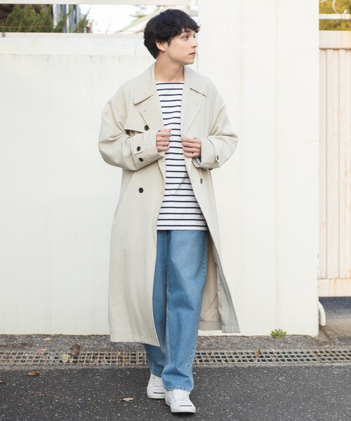 WEGO（ウィゴー）の「WEGO/ルーズチェスターコート（チェスターコート・メンズ・ブラック/ベージュ・MEDIUM/LARGE）」の7枚目の写真