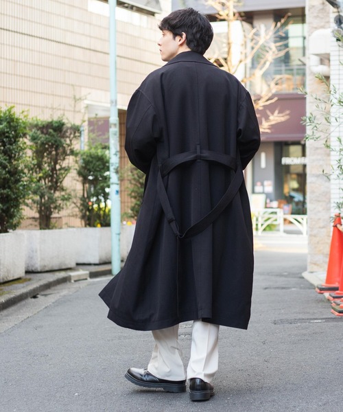 WEGO（ウィゴー）の「WEGO/ルーズチェスターコート（チェスターコート・メンズ・ブラック/ベージュ・MEDIUM/LARGE）」の5枚目の写真