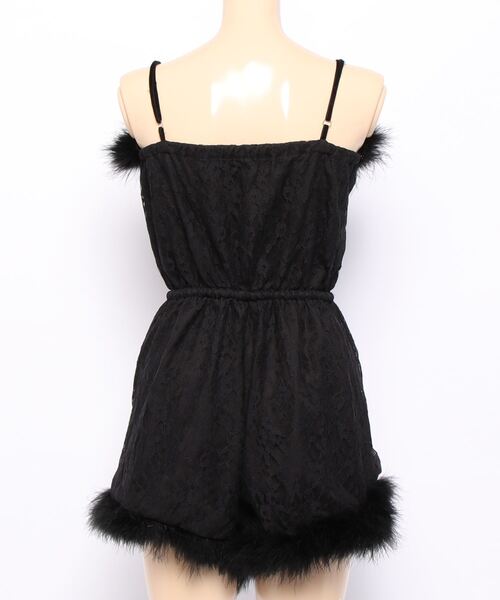 lilLilly(リルリリー)の「フェザーファーオールインワン(つなぎ/オールインワン・レディース・ホワイト/ブラック・FREE)」の12枚目の写真