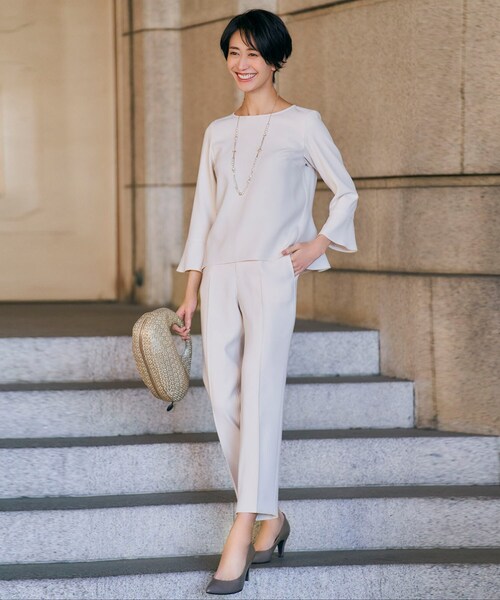 COUP DE CHANCE（クードシャンス）の「◆【フォーマル/入卒/スーツ/洗える/日本製】ムーンダブル ストレッチテーパードパンツ（スーツパンツ・レディース・ナチュラル/ダークネイビー・40/38/36/34）」の11枚目の写真