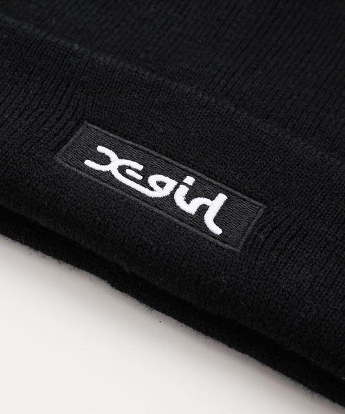 X-girl（エックスガール）の「BOX LOGO KNIT CAP（ニットキャップ/ビーニー・レディース・ブラック/グレー/オレンジ/ライトグリーン・ONE SIZE）」の9枚目の写真
