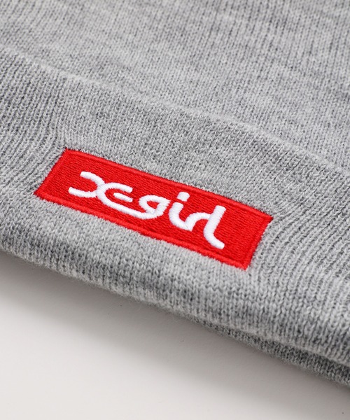 X-girl（エックスガール）の「BOX LOGO KNIT CAP（ニットキャップ/ビーニー・レディース・ブラック/グレー/オレンジ/ライトグリーン・ONE SIZE）」の10枚目の写真