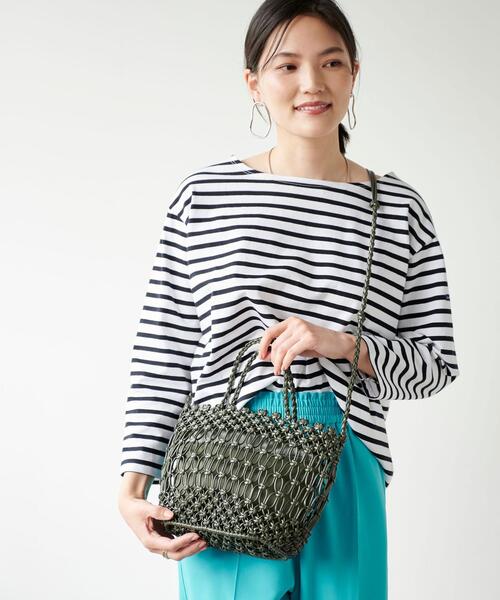 green label relaxing（グリーンレーベルリラクシング）の「HAND.M メッシュバッグ（ショルダーバッグ・レディース・シルバー/ダークグレー/イエロー/ホワイト・FREE）」の5枚目の写真
