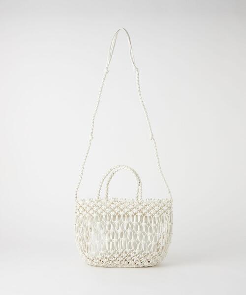 green label relaxing（グリーンレーベルリラクシング）の「HAND.M メッシュバッグ（ショルダーバッグ・レディース・シルバー/ダークグレー/イエロー/ホワイト・FREE）」の8枚目の写真