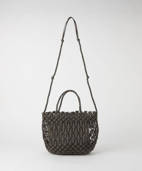 green label relaxing（グリーンレーベルリラクシング）の「HAND.M メッシュバッグ（ショルダーバッグ・レディース・シルバー/ダークグレー/イエロー/ホワイト・FREE）」の9枚目の写真
