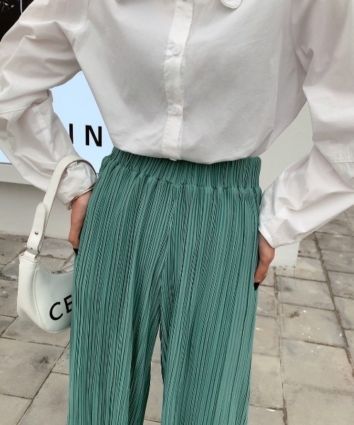 Diosfront（ディオスフロント）の「裾メロウプリーツワイドパンツ（その他パンツ・レディース・ベージュ/グリーン/チャコールグレー/ピンク・M/L）」の19枚目の写真