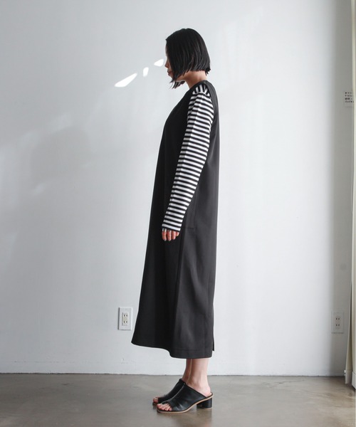 feepur(フェピュール)の「キーネックノースリロングジャンスカ(ワンピース・レディース・ブラック/カーキ・MEDIUM)」の18枚目の写真