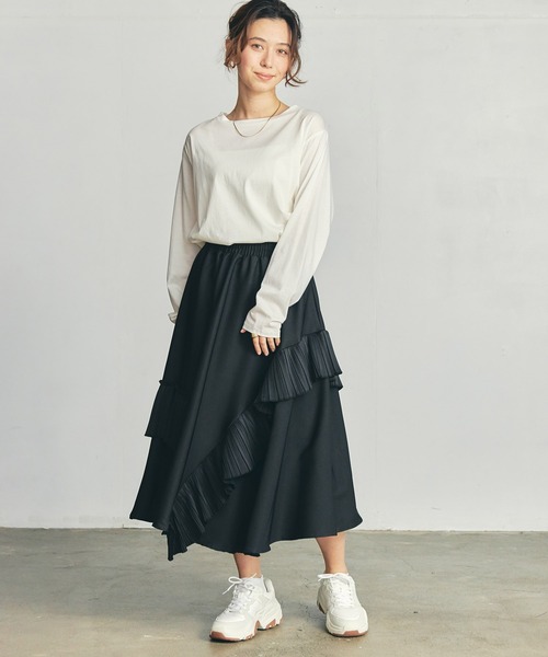 toucher du brise（トゥシェドブリーズ）の「【華やかなボリューム】フリル切替スカート（スカート・レディース・オフホワイト/ブラック/ブラウン・M）」の11枚目の写真