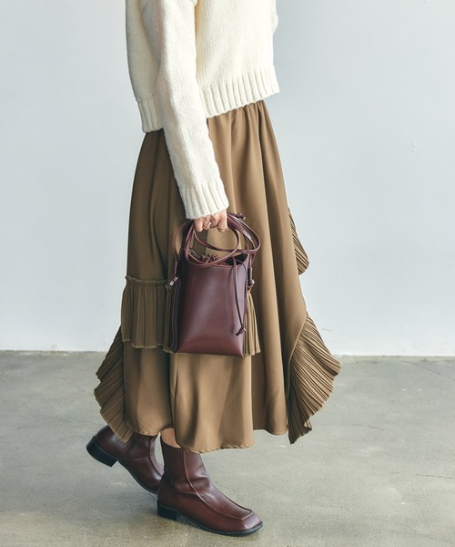 toucher du brise（トゥシェドブリーズ）の「【華やかなボリューム】フリル切替スカート（スカート・レディース・オフホワイト/ブラック/ブラウン・M）」の14枚目の写真