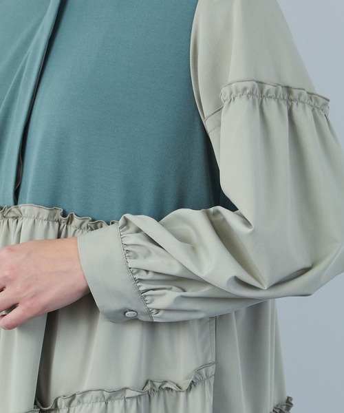 FRAPBOIS（フラボア）の「アドリアー ワンピース（ワンピース・レディース・チャコールグレー/グリーン系その他・1/0）」の5枚目の写真