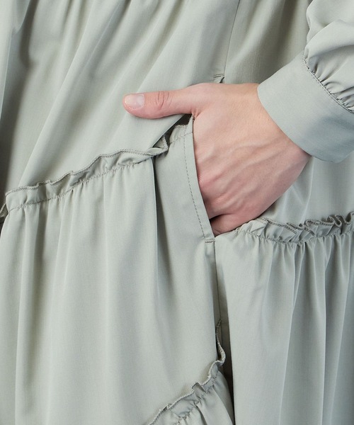 FRAPBOIS（フラボア）の「アドリアー ワンピース（ワンピース・レディース・チャコールグレー/グリーン系その他・1/0）」の6枚目の写真