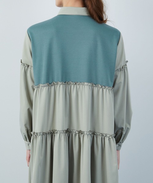 FRAPBOIS（フラボア）の「アドリアー ワンピース（ワンピース・レディース・チャコールグレー/グリーン系その他・1/0）」の8枚目の写真