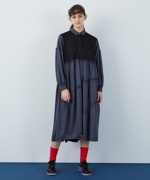 FRAPBOIS（フラボア）の「アドリアー ワンピース（ワンピース・レディース・チャコールグレー/グリーン系その他・1/0）」の20枚目の写真