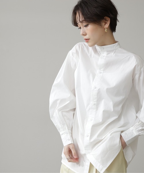 N.（N. Natural Beauty Basic）（エヌエヌナチュラルビューティーベーシック）の「◆レースカラーチュニックブラウス（Tシャツ/カットソー・レディース・ブラック/オフホワイト/ブルー・MEDIUM）」の14枚目の写真
