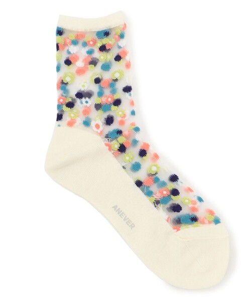 ANEVER（アンエバー）の「【SEDUM】ソックス IN フラワーポーチ（ソックス/靴下・レディース・ホワイト系/ブラック系・F）」の10枚目の写真