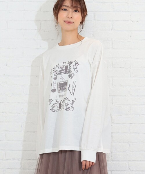SHOO・LA・RUE（シューラルー）の「◆パーソンズコラボプリントロンT（Tシャツ/カットソー・レディース・ホワイト系/ホワイト系その他/ホワイト系その他4・04/03/02）」の3枚目の写真