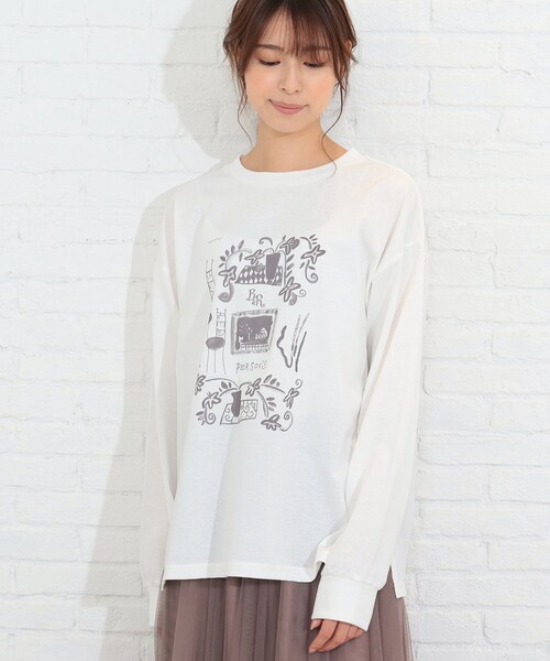 SHOO・LA・RUE（シューラルー）の「◆パーソンズコラボプリントロンT（Tシャツ/カットソー・レディース・ホワイト系/ホワイト系その他/ホワイト系その他4・04/03/02）」の4枚目の写真
