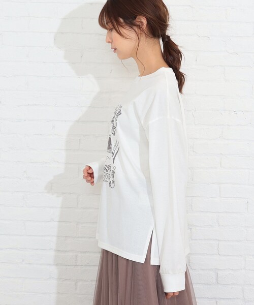 SHOO・LA・RUE（シューラルー）の「◆パーソンズコラボプリントロンT（Tシャツ/カットソー・レディース・ホワイト系/ホワイト系その他/ホワイト系その他4・04/03/02）」の5枚目の写真