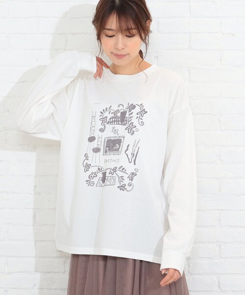 SHOO・LA・RUE（シューラルー）の「◆パーソンズコラボプリントロンT（Tシャツ/カットソー・レディース・ホワイト系/ホワイト系その他/ホワイト系その他4・04/03/02）」の22枚目の写真