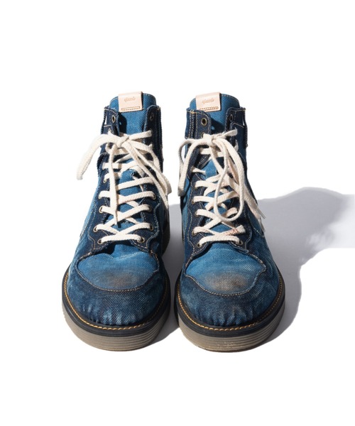 glamb（グラム）の「Denim Basket Shoes / デニムバスケットシューズ（スニーカー・メンズ・インディゴブルー/ブラック・2/3/4/1）」の6枚目の写真