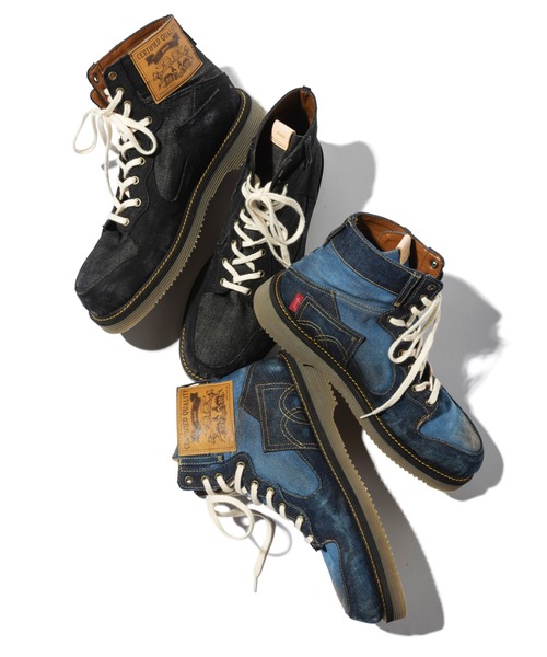 glamb（グラム）の「Denim Basket Shoes / デニムバスケットシューズ（スニーカー・メンズ・インディゴブルー/ブラック・2/3/4/1）」の10枚目の写真