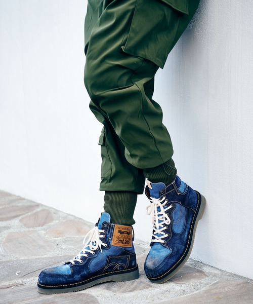 glamb（グラム）の「Denim Basket Shoes / デニムバスケットシューズ（スニーカー・メンズ・インディゴブルー/ブラック・2/3/4/1）」の5枚目の写真