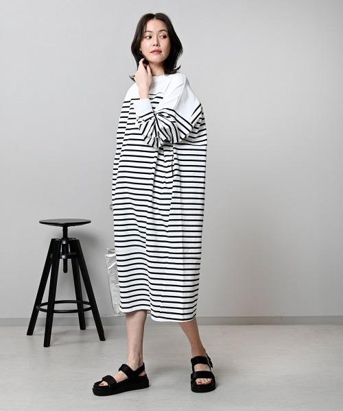 極美品♡ルネ♡レース襟　ボーダーワンピース 極美品♡ルネ♡レース襟 ワンピース